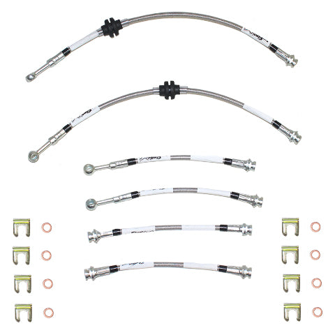 Pontiac Complete Brake Hose Kit; Fine Lines-HSK0059SS