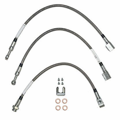 Brake Hose Kit For 93-01 Cherokee Complete Kit Stainless Fine Lines - Brake Hoses Car Part People