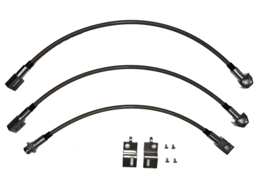 Brake Hose Kit For 84-87 Corvette Complete Kit Braided Stainless Fine Lines - Brake Hoses Car Part People