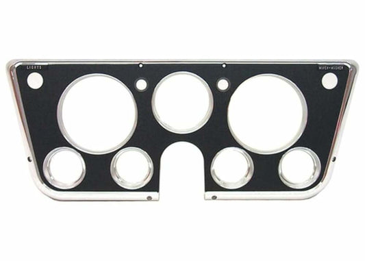 Fits 1969-1972 Chevrolet Blazer; Instrument Bezel-7 Hole-Chrome/Black INST105