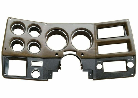 Fits 1975-1977 Chevrolet C10; Instrument Bezel-With A/C-Silver/Woodgrain INST781