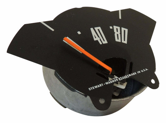 Vintage - Metal Black Oil Pressure Gauge - J8122473