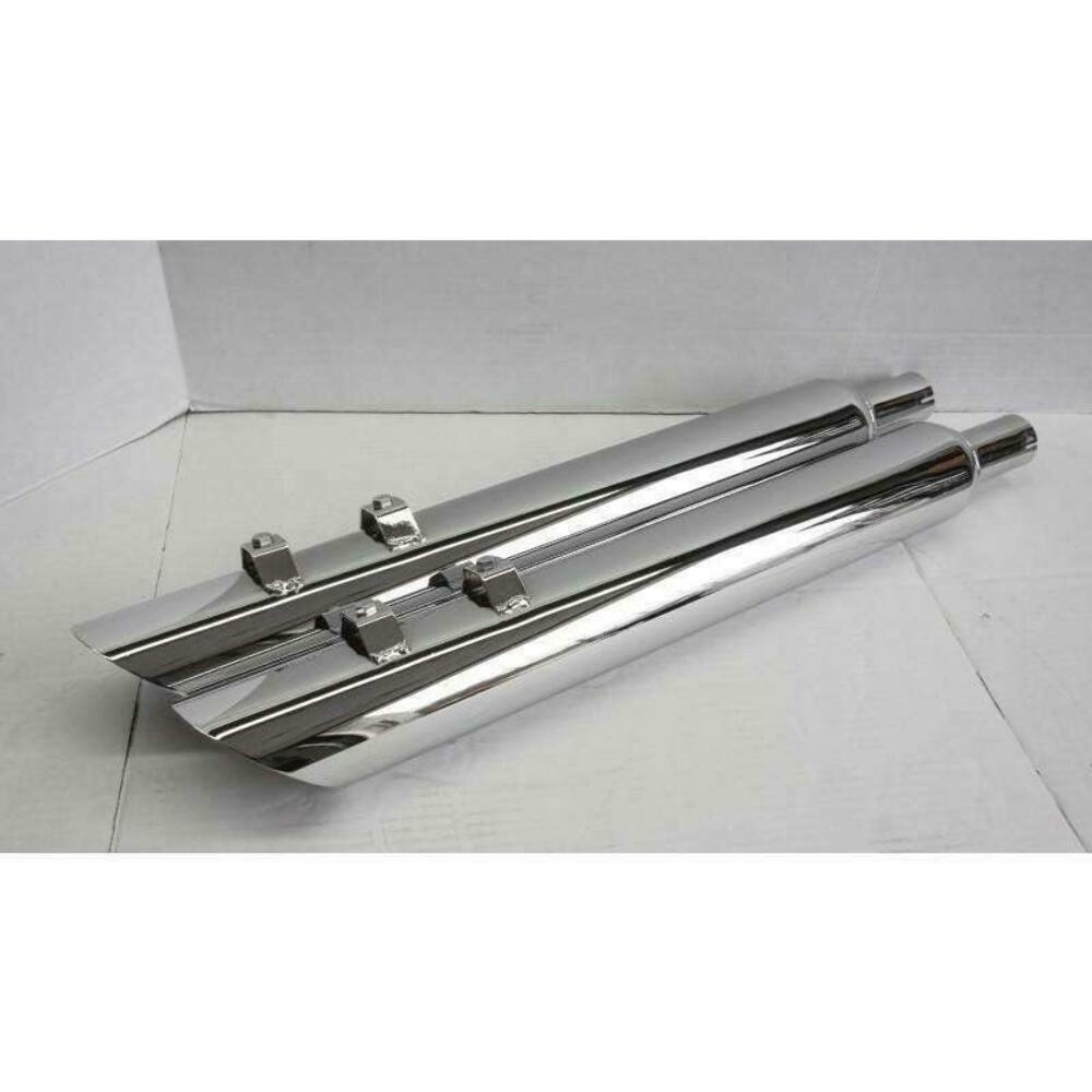 95-16 Harley Davidson Slip on Angle Cut Muffler Chrome Exhaust JAC3120MC - Performance Mufflers Car Part People