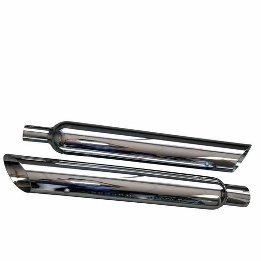 95-16 Harley Davidson Angle Cut Slip On Muffler Chrome Exhaust 1.75 Baffle - Performance Mufflers Car Part People