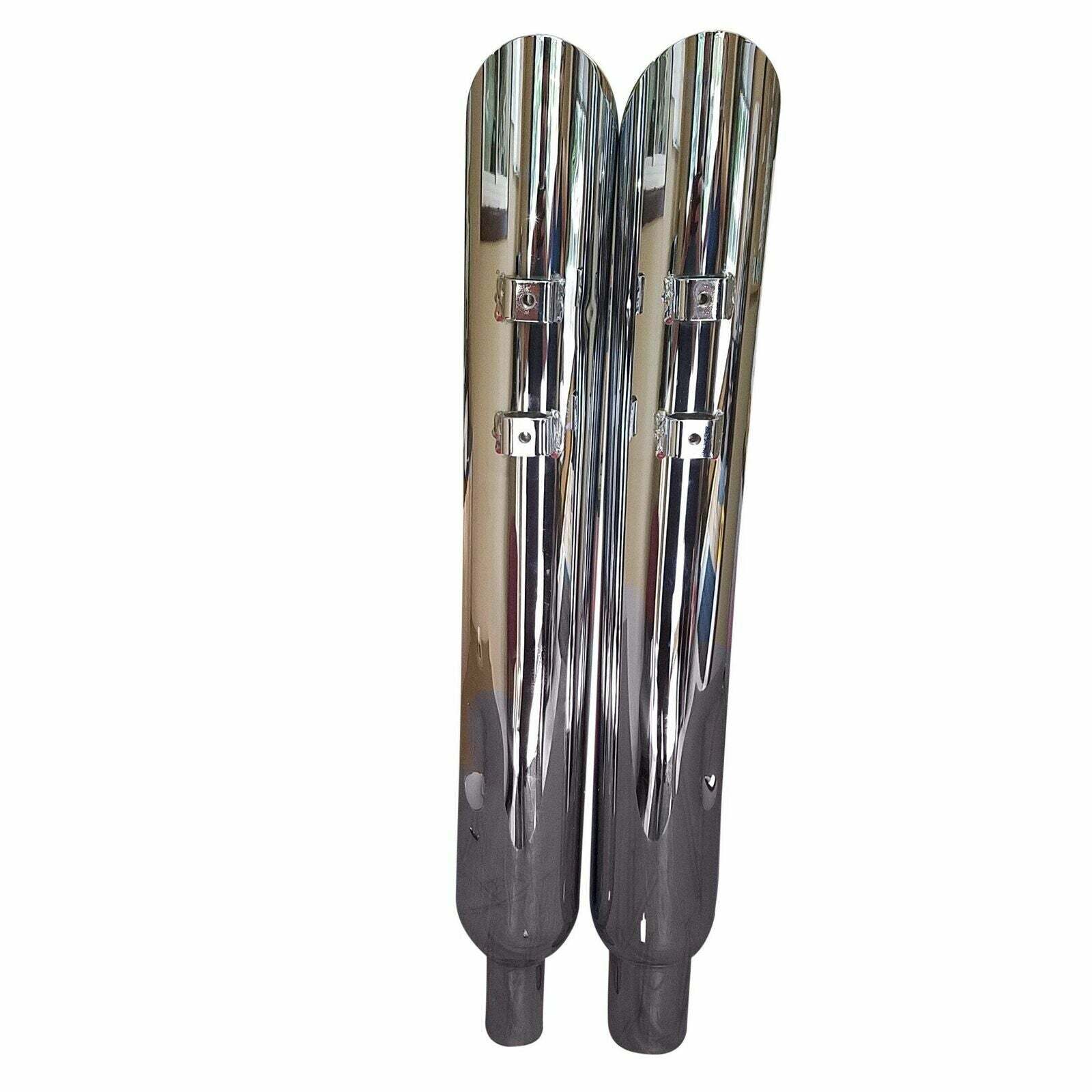 95-16 Harley Davidson Angle Cut Slip On Muffler No Baffle Chrome Exhaust - Performance Mufflers Car Part People