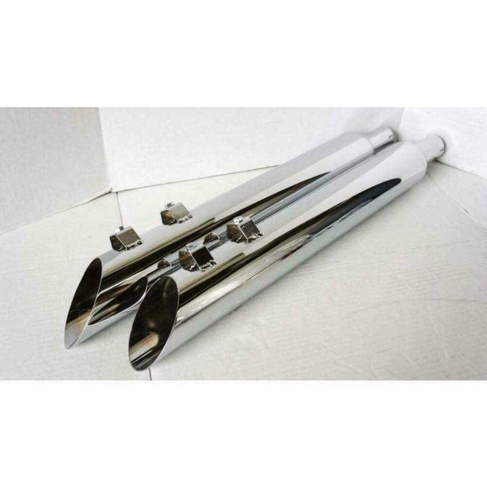 95-16 Harley Davidson Reverse Angle Cut Slip On Muffler 3.5 Outlet 1.75 Baffle - Performance Mufflers Car Part People
