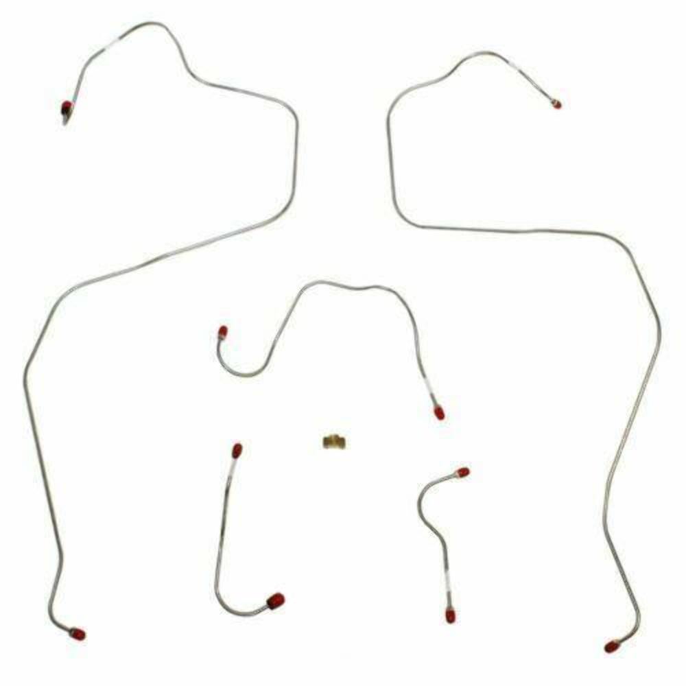 1968-69 AMC AMX Front Brake Line Kit Standard Drum Brake 5 Piece Set - JKT6802SS - Front Lines Car Part People