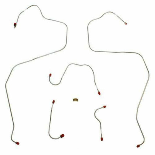 1968-69 AMC AMX Front Brake Line Kit Standard Drum Brake 5 Piece Set - JKT6802SS - Front Lines Car Part People