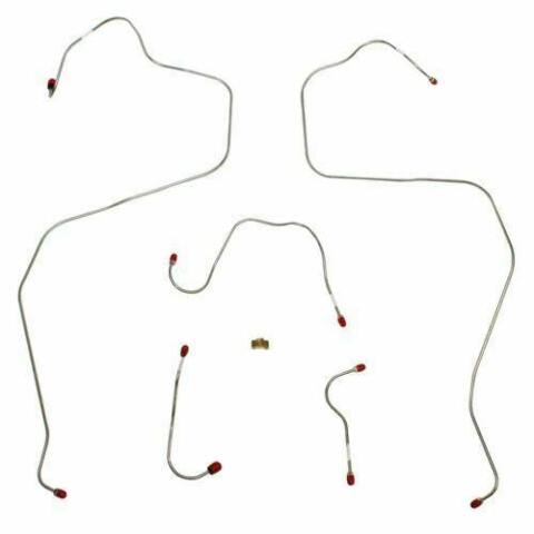 1968-69 AMC AMX Front Brake Line Kit Standard Drum Brake 5 Piece Set - JKT6802SS