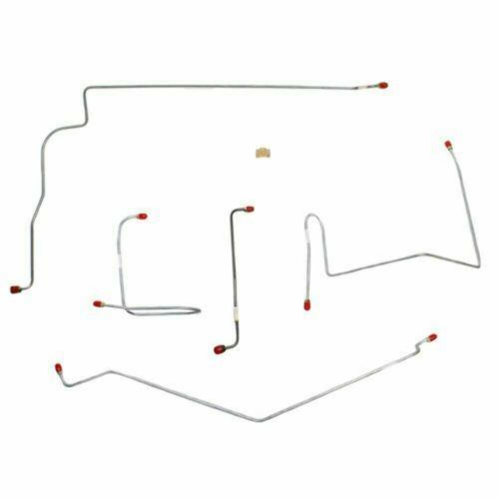 1970 AMC AMX Front Brake Line Kit Power Drum Brake 5 Piece Set - JKT7003SS - Front Lines Car Part People