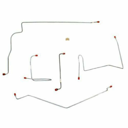 1970 AMC AMX Front Brake Line Kit Power Drum Brake 5 Piece Set - JKT7003SS - Front Lines Car Part People