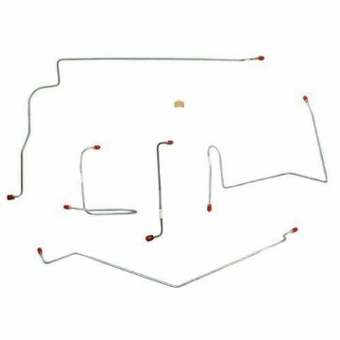 1970 AMC AMX Front Brake Line Kit Power Drum Brake 5 Piece Set - JKT7003SS