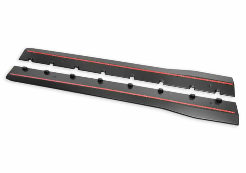 Side Rocker Splitters Black Pair fits Ford Mustang 15-21 Drake -JR3B-6510129-AB
