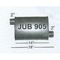 Jones Flow Pack, Turbine and Turbo Muffler 4x 9x 14 2 Offset IN/OUT JUB905 - Performance Mufflers Car Part People