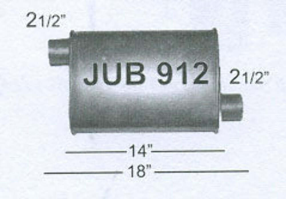 Jones Exhaust JUB912 Quiet Tone Muffler 2.5 Inlet, 2.5 Outlet - Performance Mufflers Car Part People