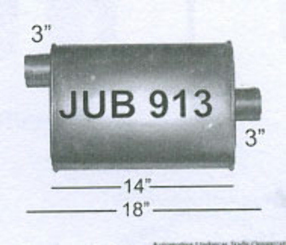 Jones Exhaust JUB913 Quiet Tone Muffler 3 Inlet, 3 Outlet - Performance Mufflers Car Part People