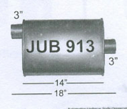 Jones Exhaust JUB913 Quiet Tone Muffler 3 Inlet, 3 Outlet - Performance Mufflers Car Part People