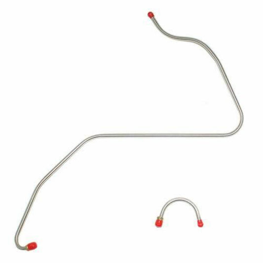 1960-61 Ford Falcon Pump to Carburetor Fuel Line 6cyl 1 BBL 2 Steel - LPC6001SS - Pre-Bent Fuel Lines Car Part People