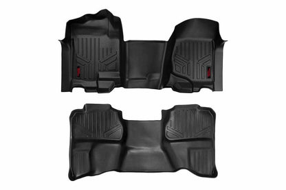 Fits Chevy/GMC 1500/2500HD (07-14) Floor Mats; FR & RR; OV Hump; Ext Cb; M-21072