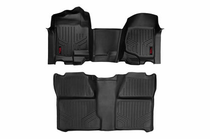 Fits Chevy/GMC 1500/2500HD (07-14) Floor Mats; FR & RR; OV Hump; Crew; M-21073