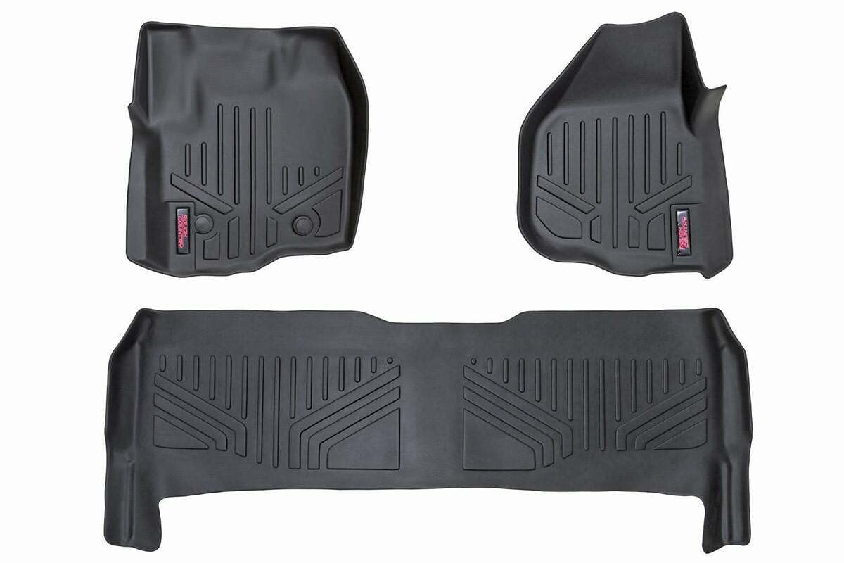 Fits Ford F-250/F-350 SD (12-16) Floor Mats; FR & RR; Raised FR Pedal; M-51213