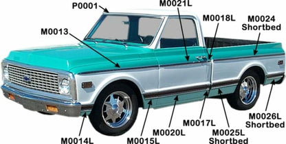 Fits 1969-72 Gmc C/K Series Truck Door Molding-Lower-Woodgrain-Right M0020R-69