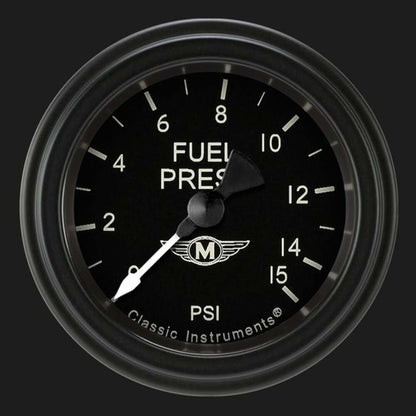 Moal Bomber 2 1/8" Fuel Pressure Gauge, 15 psi MA145BLF
