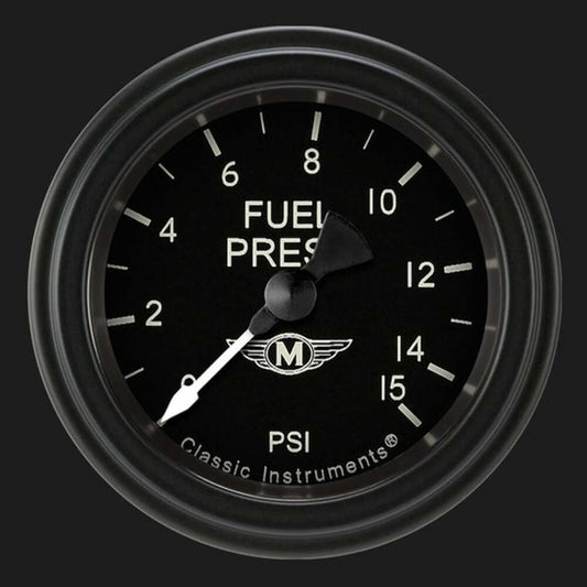 Moal Bomber 2 1/8" Fuel Pressure Gauge, 15 psi MA145BLF