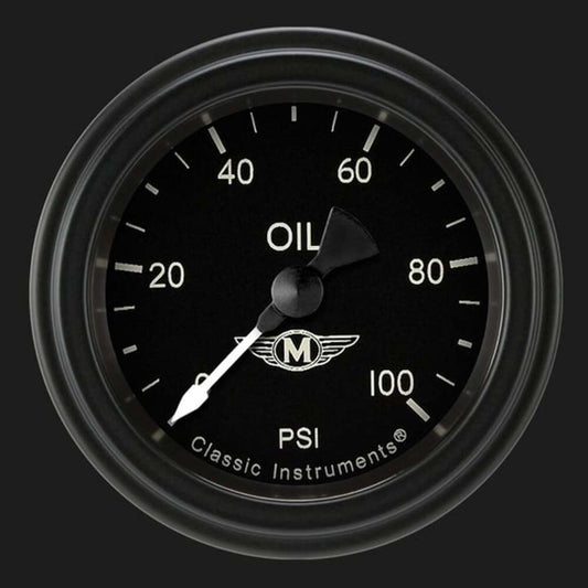 Moal Bomber 2 1/8" Oil Pressure Gauge MA181BLF