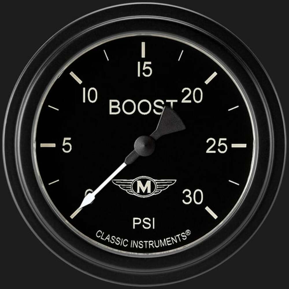 Moal Bomber 2 5/8" Boost Gauge, 30 psi MA342BLF