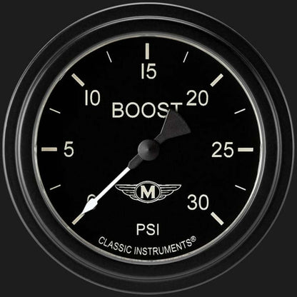 Moal Bomber 2 5/8" Boost Gauge, 30 psi MA342BLF