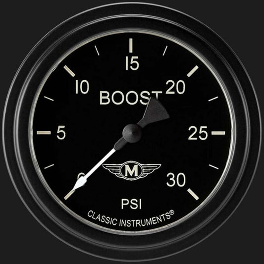 Moal Bomber 2 5/8" Boost Gauge, 30 psi MA342BLF