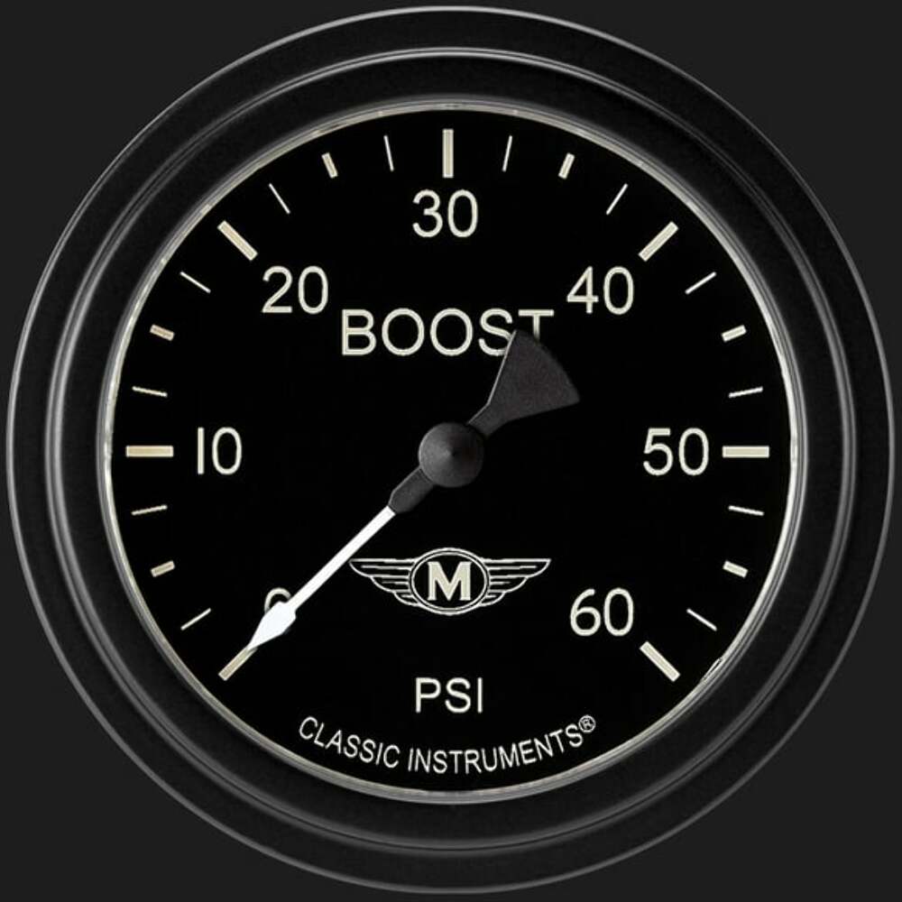 Moal Bomber 2 5/8" Boost Gauge, 60 psi MA343BLF