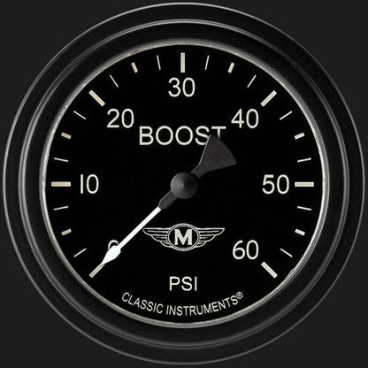 Moal Bomber 2 5/8" Boost Gauge, 60 psi MA343BLF