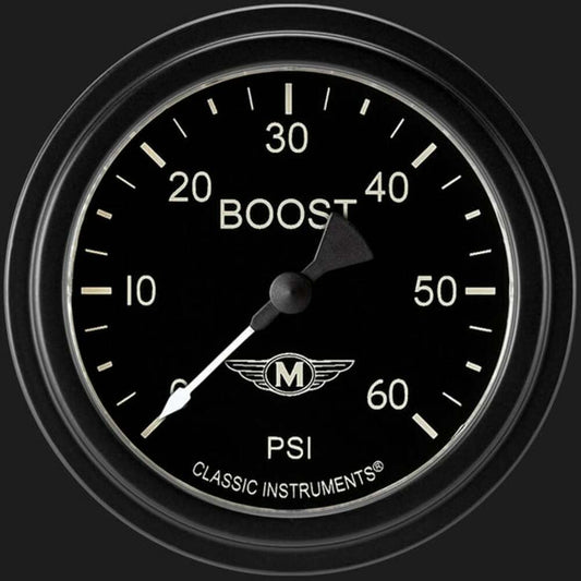 Moal Bomber 2 5/8" Boost Gauge, 60 psi MA343BLF