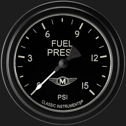 Moal Bomber 2 5/8" Fuel Pressure Gauge, 15 psi MA345BLF