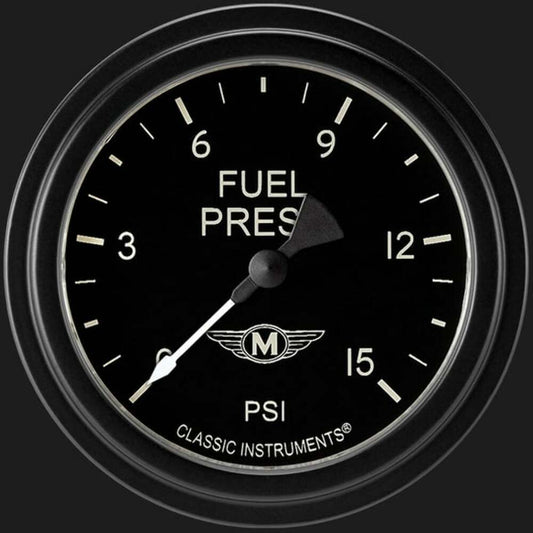 Moal Bomber 2 5/8" Fuel Pressure Gauge, 15 psi MA345BLF