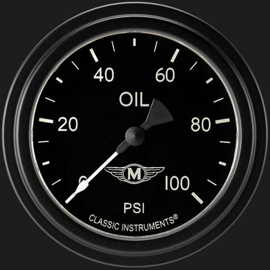 Moal Bomber 2 5/8" Oil Pressure Gauge MA381BLF
