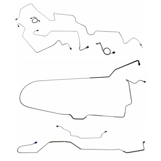 1971 Ford Mustang Complete Brake Line Set Front Power Disc V8 Steel MBLK54