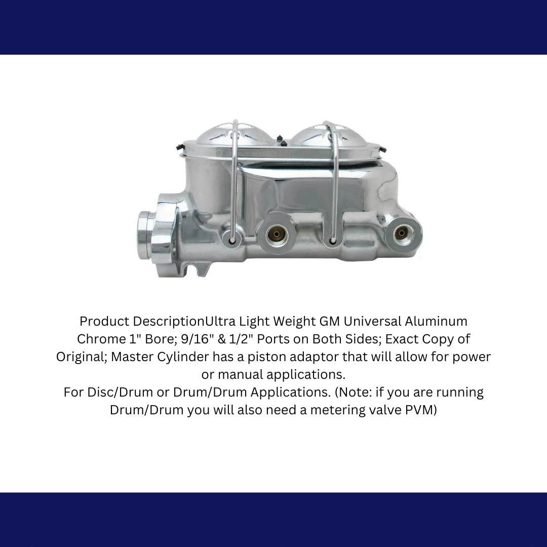 Fits Corvette Style Aluminum Chrome Master Cylinder MC1321ACH - Master Cylinders and Parts Car Part People