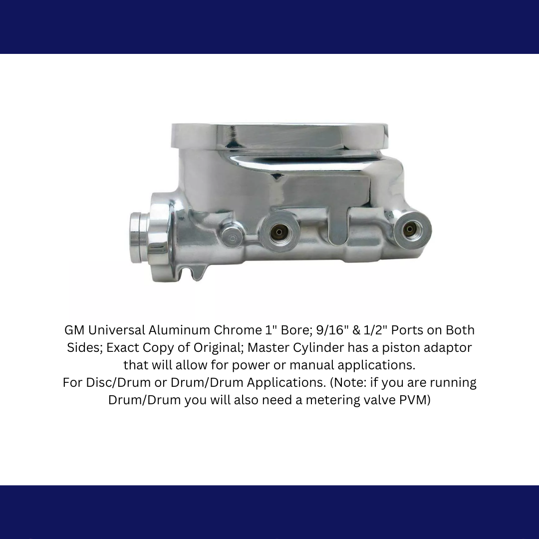 Fits GM Universal Aluminum Chrome Master Cylinder MC1321ACHFT - Master Cylinders and Parts Car Part People