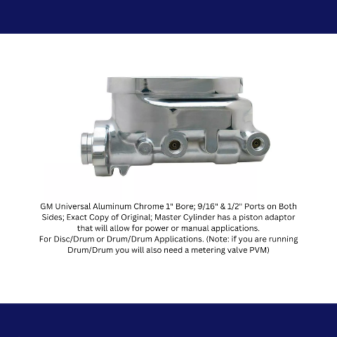 Fits GM Universal Aluminum Chrome Master Cylinder MC1321ACHFT