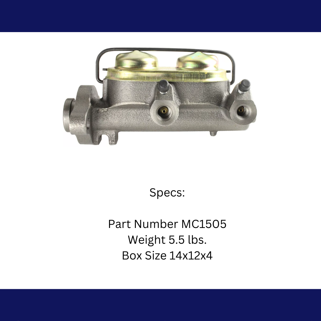 Universal 1" Bore Drum Brake Master Cylinder w/ Bleeder Screws MC1505 - Master Cylinders and Parts Car Part People