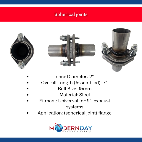 Exhaust Flange Repair Spherical Joint 2" Inside Diameter Steel MDSJ200