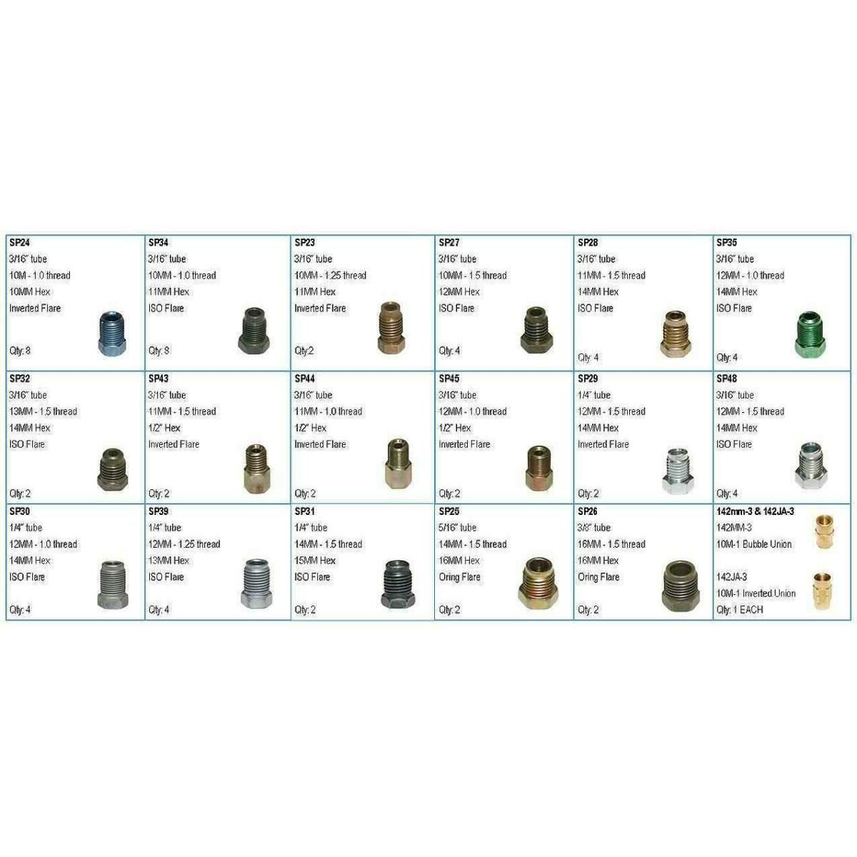 Metric Brake Line Fitting Kit 60 Pieces
