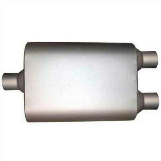 Jones Exhaust 5 x 8 x 18 Max Flow Oval Muffler 2.5 Center IN/Dual OUT MF2268 - Performance Mufflers Car Part People