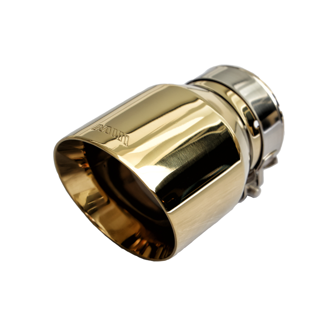 Single Round Double Wall Slant Cut Tip Miami Gold Bolt-On-MIA-GL2