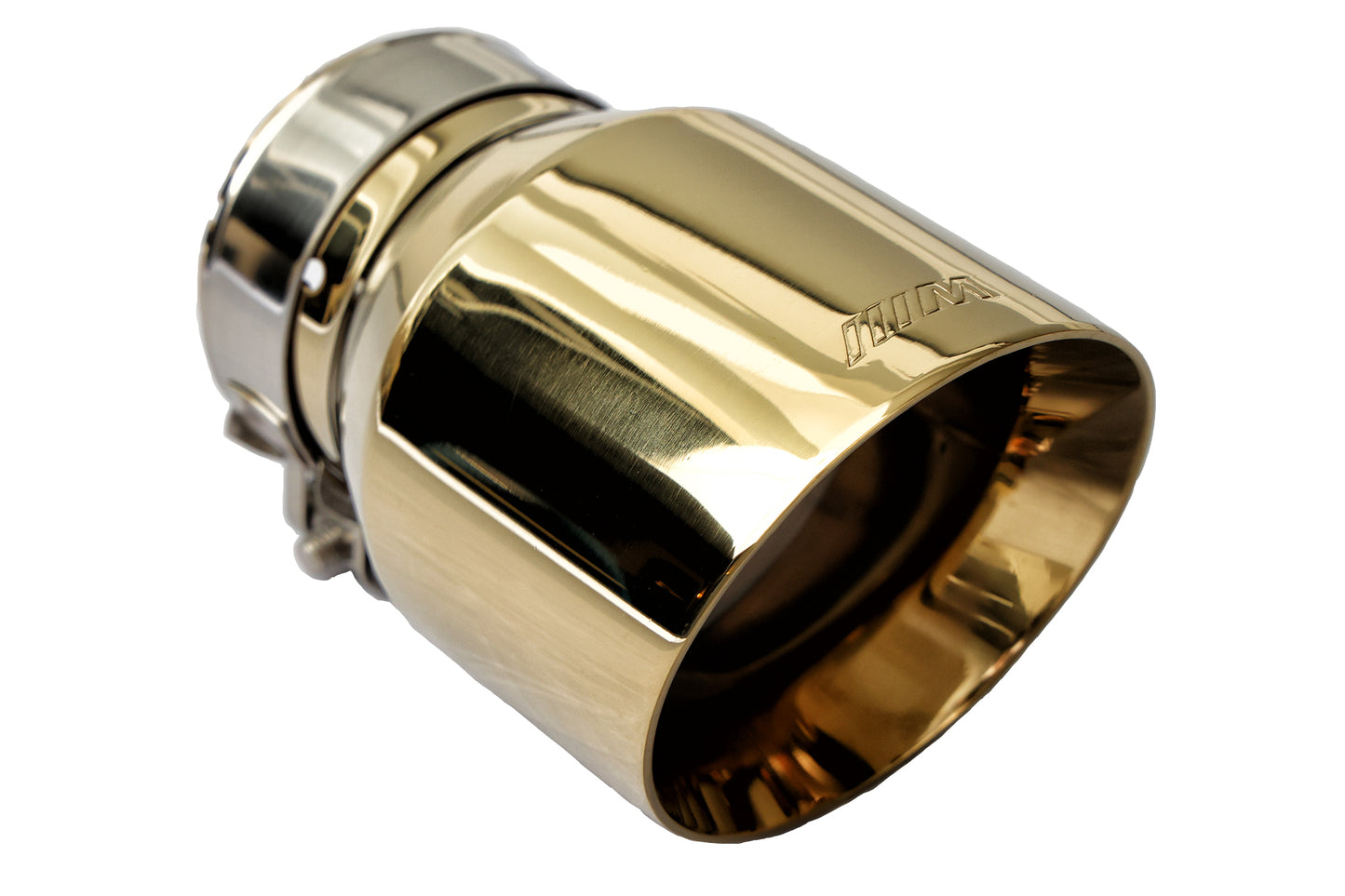 Single Round Double Wall Slant Cut Tip Miami Gold Bolt-On-MIA-GL2