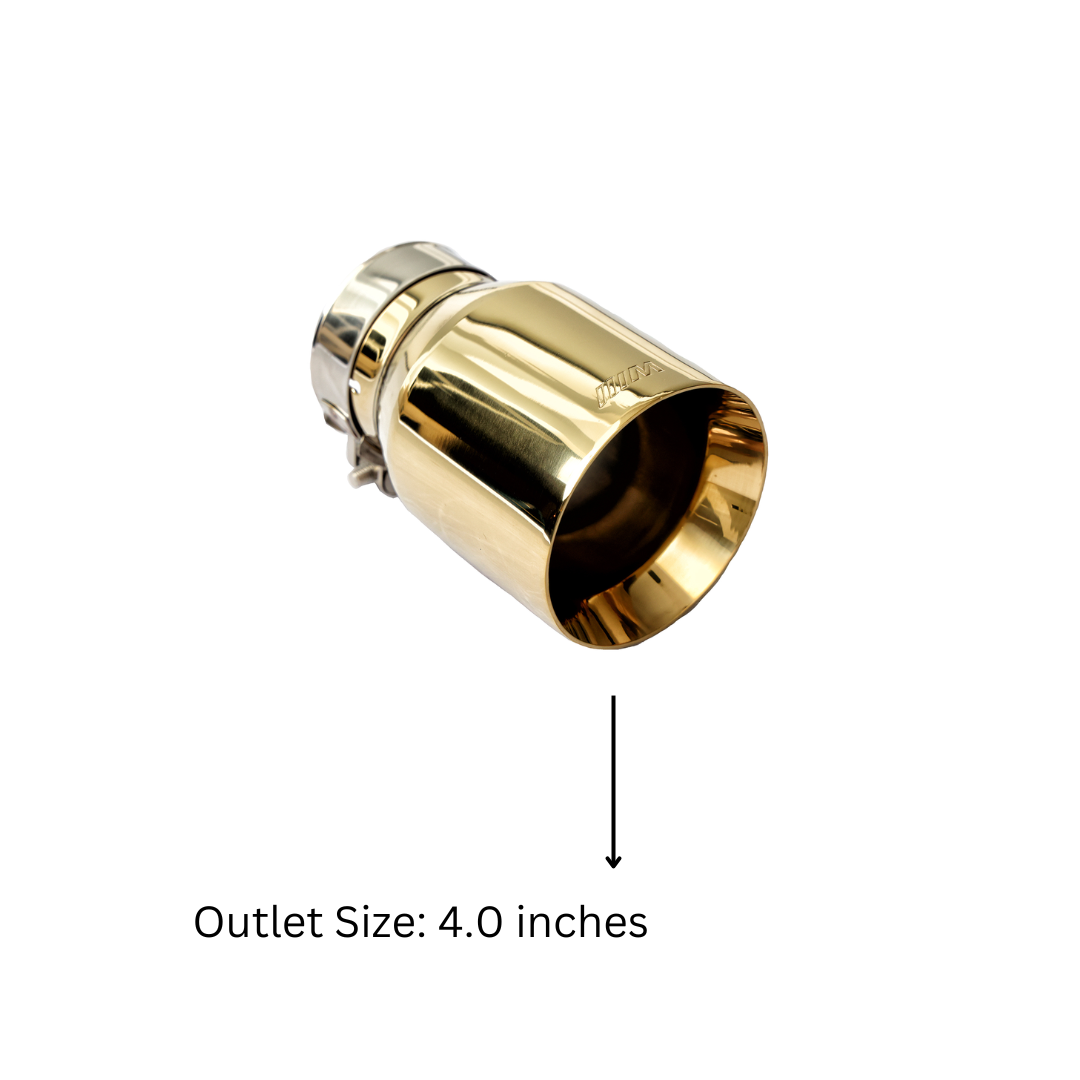 Single Round Double Wall Straight Cut Tip Miami Gold Bolt-On-MIA-GL6