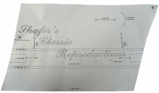 Fits 1965 - 1966 Ford Mustang GT Stencil Kit MSK001